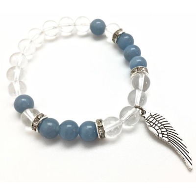 angelite clear quartz bracelet product photo