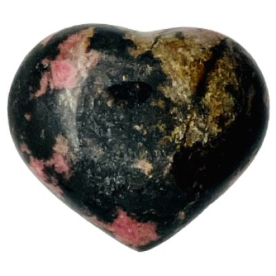 rhodonite heart stone pic